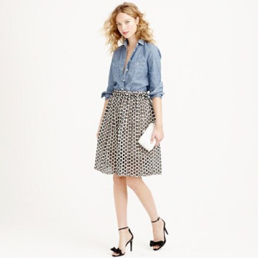 J. Crew Punched Out Eyelet Skirt